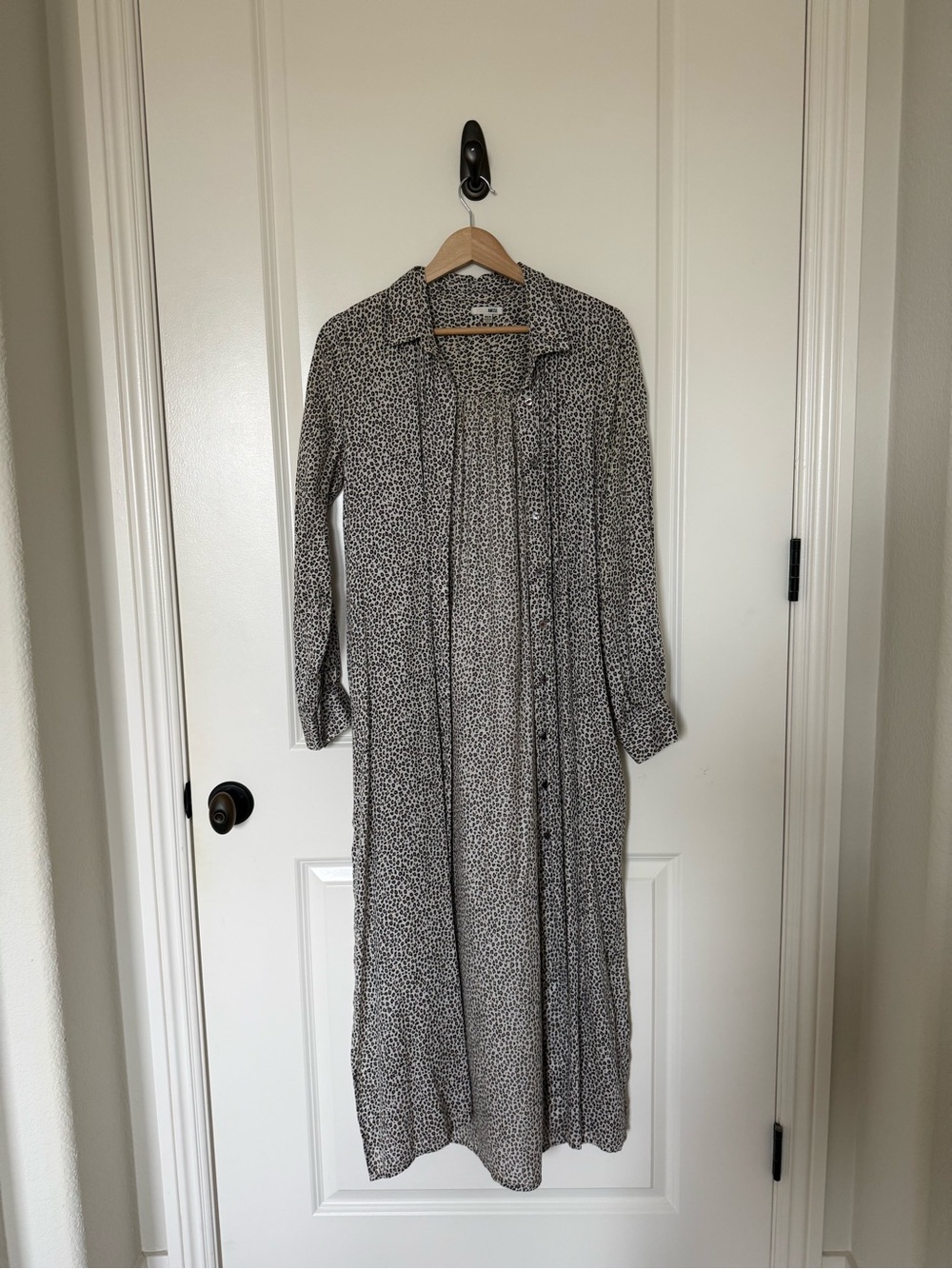 Amuse Society Animal Printed Long Button-Front Maxi Kimono Dress